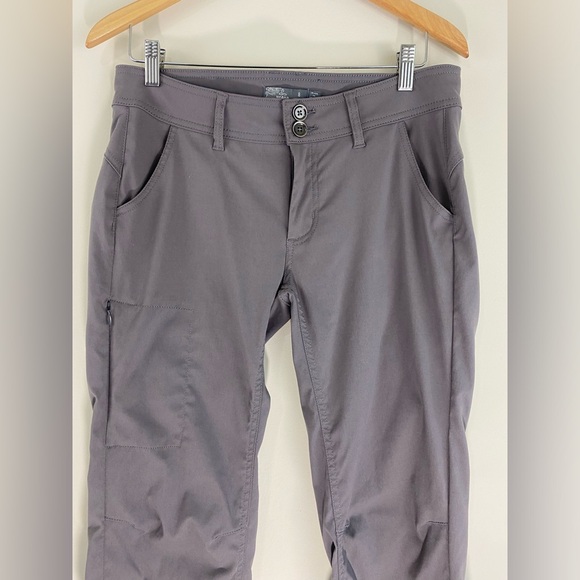 PRANA Halle Straight Leg Roll Up Pant Hiking Outdoors Coal Gray Size 8 - Picture 3 of 9